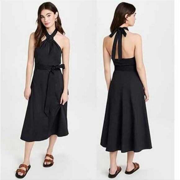 STAUD Kai Halter Dress in Black - Picture 3 of 14